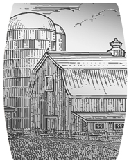 DAREC-564-SL Barn Scene Silver